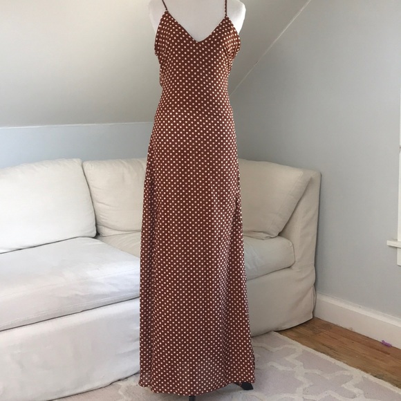 Fanco Maxi Polka Dot Dress Front Slit - Picture 1 of 8